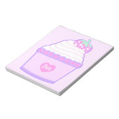 ピンクラブカップケーキメモ帳 ノートパッド (回転)