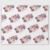 ピンクラブクリスマスラッピング紙 ラッピングペーパー (フラット)