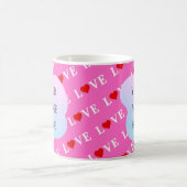 ピンクラブスタイリッシュハート コーヒーマグカップ (中央)