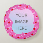 ピンクラブスタイリッシュハート ラウンドクッション (裏面)