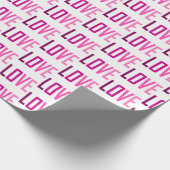 ピンクラブタイポグラフィパターン ラッピングペーパー (角)