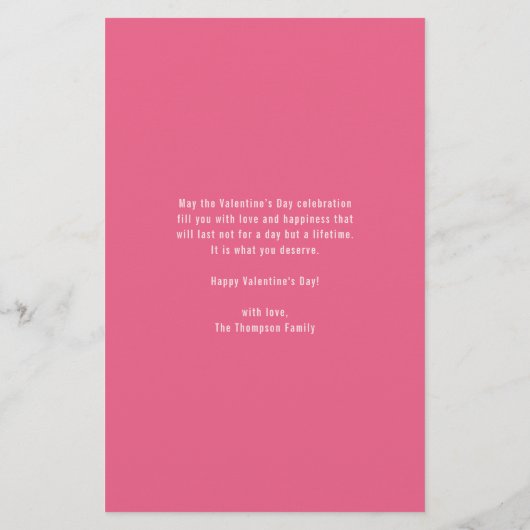 ピンクラブタイポグラフィフォトハッピーバレンタインデー (裏面)