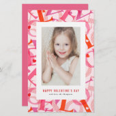 ピンクラブタイポグラフィフォトハッピーバレンタインデー (正面/裏面)