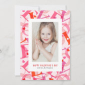 ピンクラブタイポグラフィフォトハッピーバレンタインデー シーズンカード (正面)