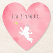 ピンクラブテニスキューピッド ペーパーコースター (正面)