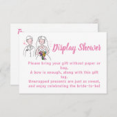 ピンクラブディスプレイブライダルウェディングシャワー エンクロージャーカード (正面/裏面)