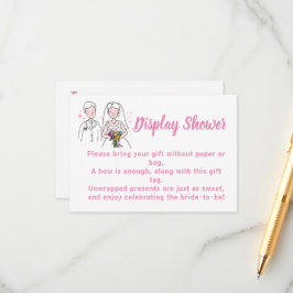 ピンクラブディスプレイブライダルウェディングシャワー エンクロージャーカード