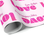 ピンクラブハッピーバレンタインデー ラッピングペーパー (ロールコーナー)