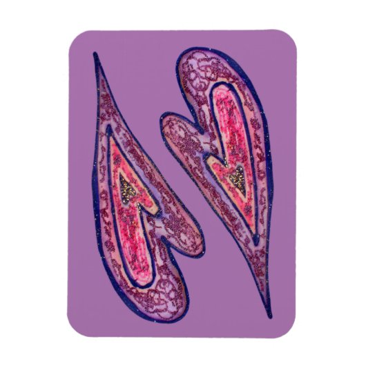 ピンクラブハートアート感動的冷蔵庫用マグネット マグネット (縦)