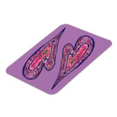 ピンクラブハートアート感動的冷蔵庫用マグネット マグネット (左側)