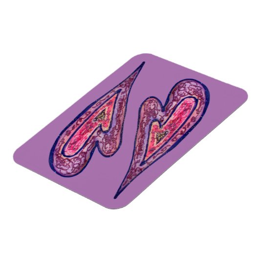 ピンクラブハートアート感動的冷蔵庫用マグネット マグネット (左側)