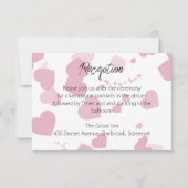ピンクラブハートウェディングレセプションカード サンキューカード (正面)