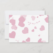 ピンクラブハートウェディングレセプションカード サンキューカード (裏面)