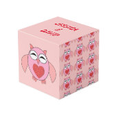 ピンクラブハートカスタムフクロウPhoto Cube フォトキューブ (正面アングル)