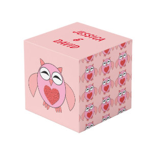 ピンクラブハートカスタムフクロウPhoto Cube フォトキューブ