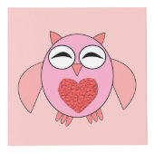ピンクラブハートカスタムフクロウPhoto Cube フォトキューブ (正面)