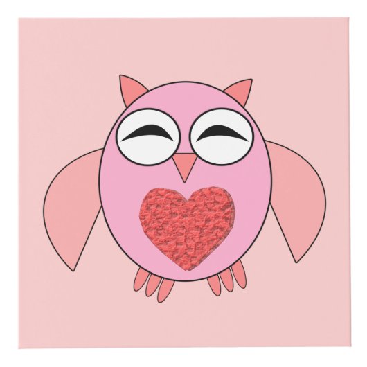 ピンクラブハートカスタムフクロウPhoto Cube フォトキューブ (正面)