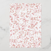 ピンクラブハートバレンタインデー実在パーティー 箔招待状 (裏面)