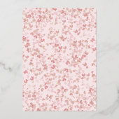 ピンクラブハートバレンタインデー実在パーティー 箔招待状 (裏面)