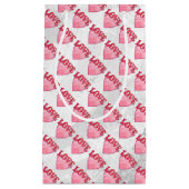 ピンクラブハートパターン スモールペーパーバッグ (正面)