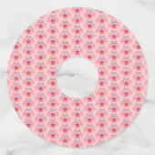 ピンクラブハートパーソナライズされたフクロウ ワイングラスタグ (裏面)