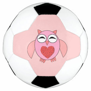 ピンクラブハートフクロウサッカーボール サッカーボール