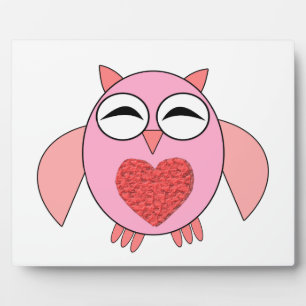 ピンクラブハートフクロウプラーク フォトプラーク