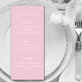 ピンクラブハートメニューカード メニュー