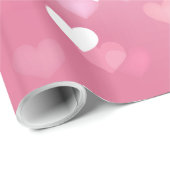 ピンクラブハートラッピング紙 ラッピングペーパー (ロールコーナー)