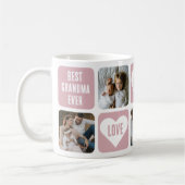 ピンクラブハート写最高の真おばあちゃんエバーマグ コーヒーマグカップ (左)