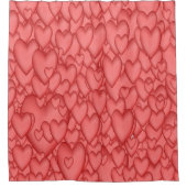 ピンクラブハート装飾品 シャワーカーテン (正面)