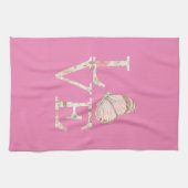 ピンクラブバタフライフローラ キッチンタオル (横)