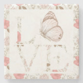 ピンクラブバタフライフローラ ストーンコースター (正面)