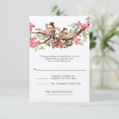 ピンクラブバードウェディングRSVP 出欠カード (スタンド正面)