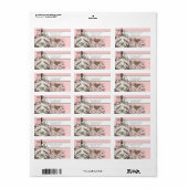 ピンクラブバード住所 シールRSVP ラベル (フルシート)