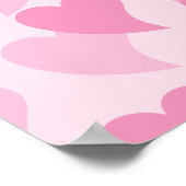 ピンクラブリーハートシームレスパターン ポスター (角)