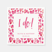 ピンクラブ結婚ハート婚約パーティ スタンダードカクテルナプキン (正面)