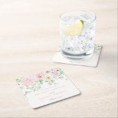 ピンクラブ開花フローラアジサイ結婚ズ スクエアペーパーコースター (インサイチュ)