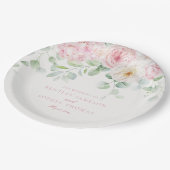 ピンクラブ開花フローラアジサイ結婚ズ ペーパープレート (アングル)