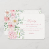 ピンクラブ開花フローラブライダルシャワーレジストリ エンクロージャーカード (正面/裏面)