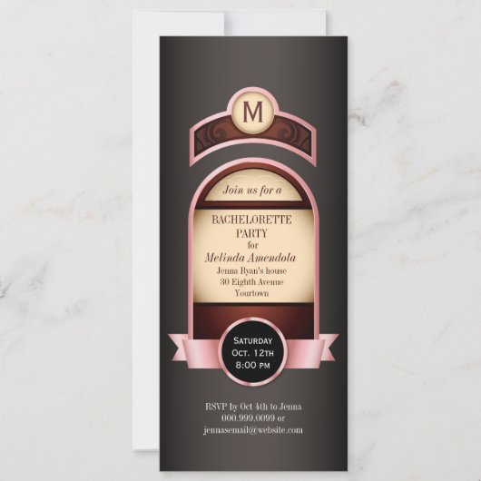 ピンクラベルバチェロレッテ招待状 招待状 (正面)