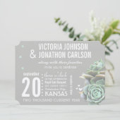 ピンクラベンダーとイエローモダンタイポグラフィ結婚ズ 招待状 (スタンド正面)