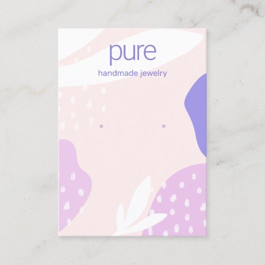 ピンクラベンダーイヤリングジュエリーディスプレイ 名刺 (正面)