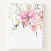 ピンクラベンダーウォーターカラーフローラシャワーゲスト ノートブック (裏面)