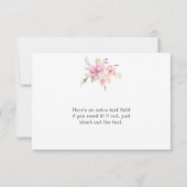 ピンクラベンダーウォーター結婚カラーフローラ詳細 出欠カード (裏面)