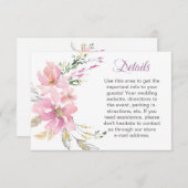 ピンクラベンダーウォーター結婚カラーフローラ詳細 出欠カード (正面/裏面)