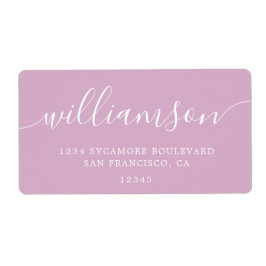 ピンクラベンダースクリプトファミリー差出人住所 ラベル