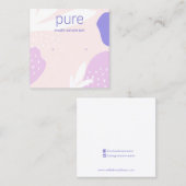 ピンクラベンダースタッドイヤリングジュエリー表示 スクエア名刺 (正面/裏面)