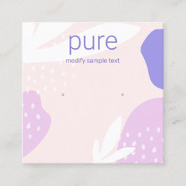 ピンクラベンダースタッドイヤリングジュエリー表示 スクエア名刺