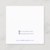 ピンクラベンダースタッドイヤリングジュエリー表示 スクエア名刺 (裏面)